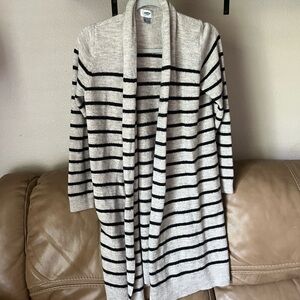 Old Navy grey and Black Striped Cardigan
